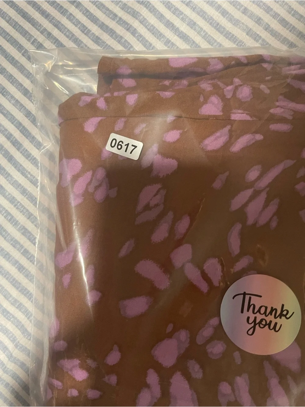 Nine West Brown Floral V-Neck Long-Sleeve Dress with Pink Print